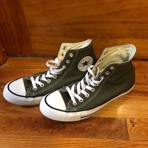 Classic high top Converse in dark green